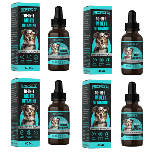 Gouttes multivitamines 10 en 1 pour chiens 60ml- Lot de 4