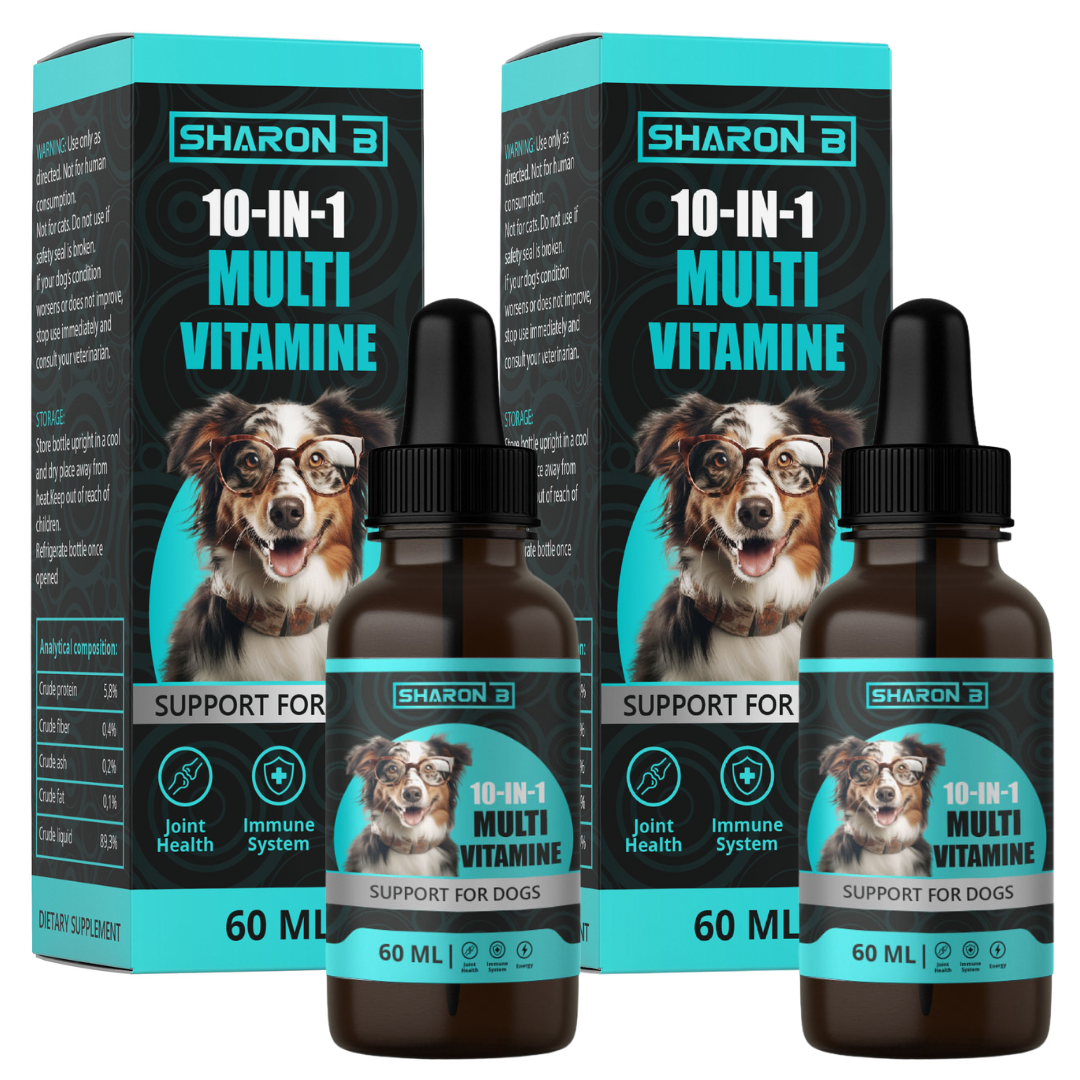 Gouttes multivitamines 10 en 1 pour chiens 60ml- Lot de 2